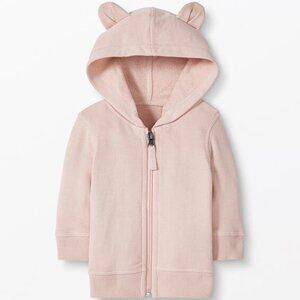 NEW Hanna Andersson Pink Cub Hood Zip Up Sz 3-6M
